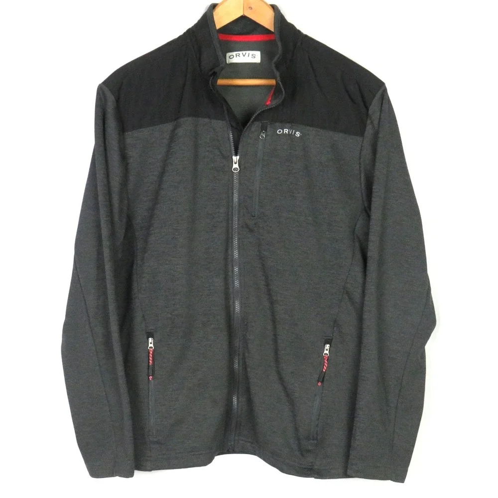 ORVIS Full Zip-Up Gray 100% Polyester‎ Casual Jacket Men's Large